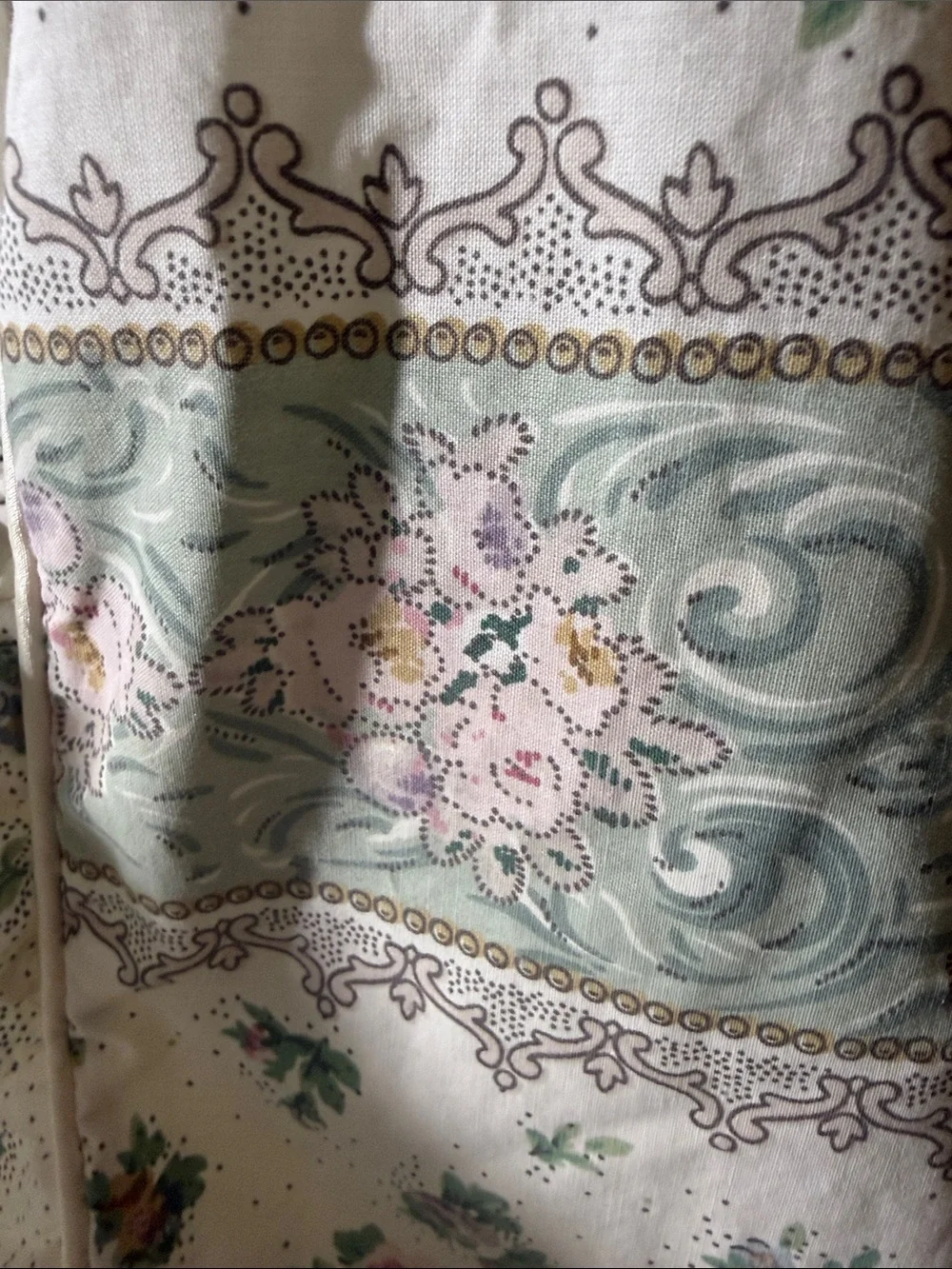 Floral Ruffled pillowcase with Lace Trim pillow sham vintage Cottagecore